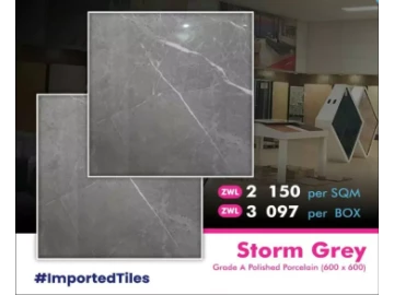 Storm Grey Grade A Polished Porcelain Tile(600x600)