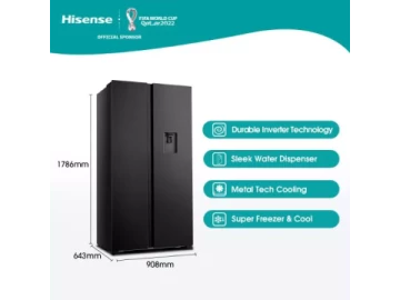 hisense mirror side by side fridge