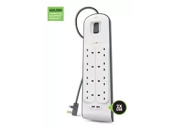 Belkin Plus Surge Protector 8-Way with USB 2,4 Amp USB Charging 8-outlet