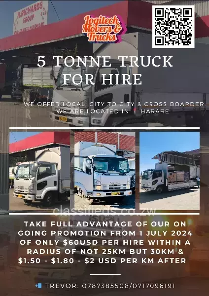 5 TONNE TRUCK FOR HIRE