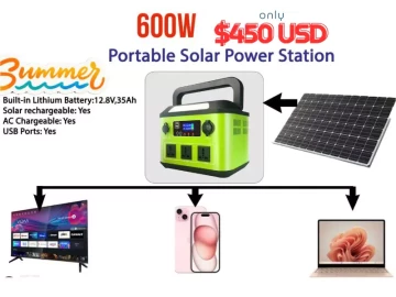 Powerful 600W Portable Solar Power Station - Reliable Energy Anywhere!