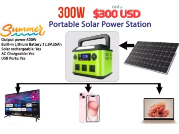 Portable 300W Solar Power Station - Stay Powered Anywhere!